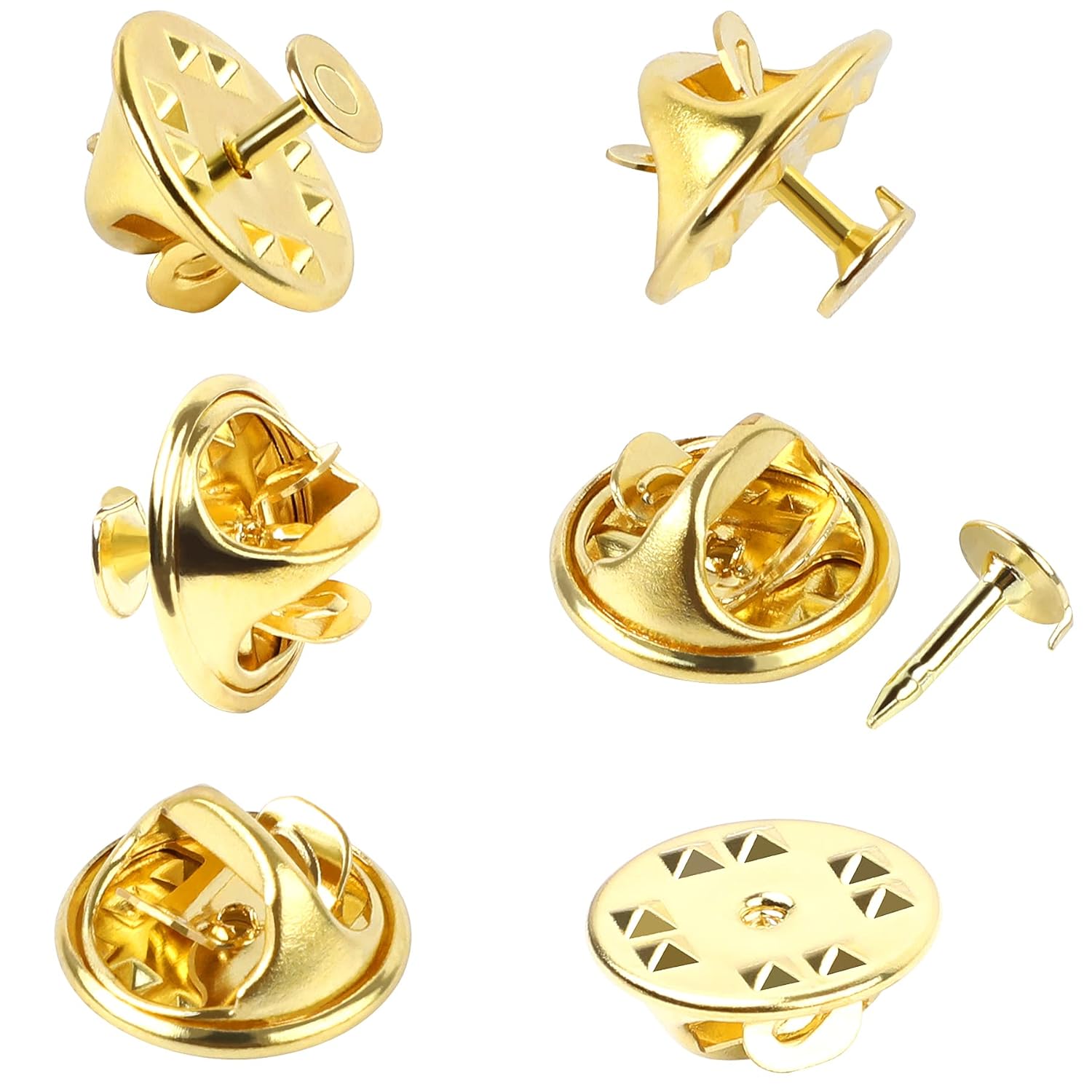 MAYCREATE® 50PCS Metal Pin Backs Pin Combo, Pin Backs for Badge, Enamel