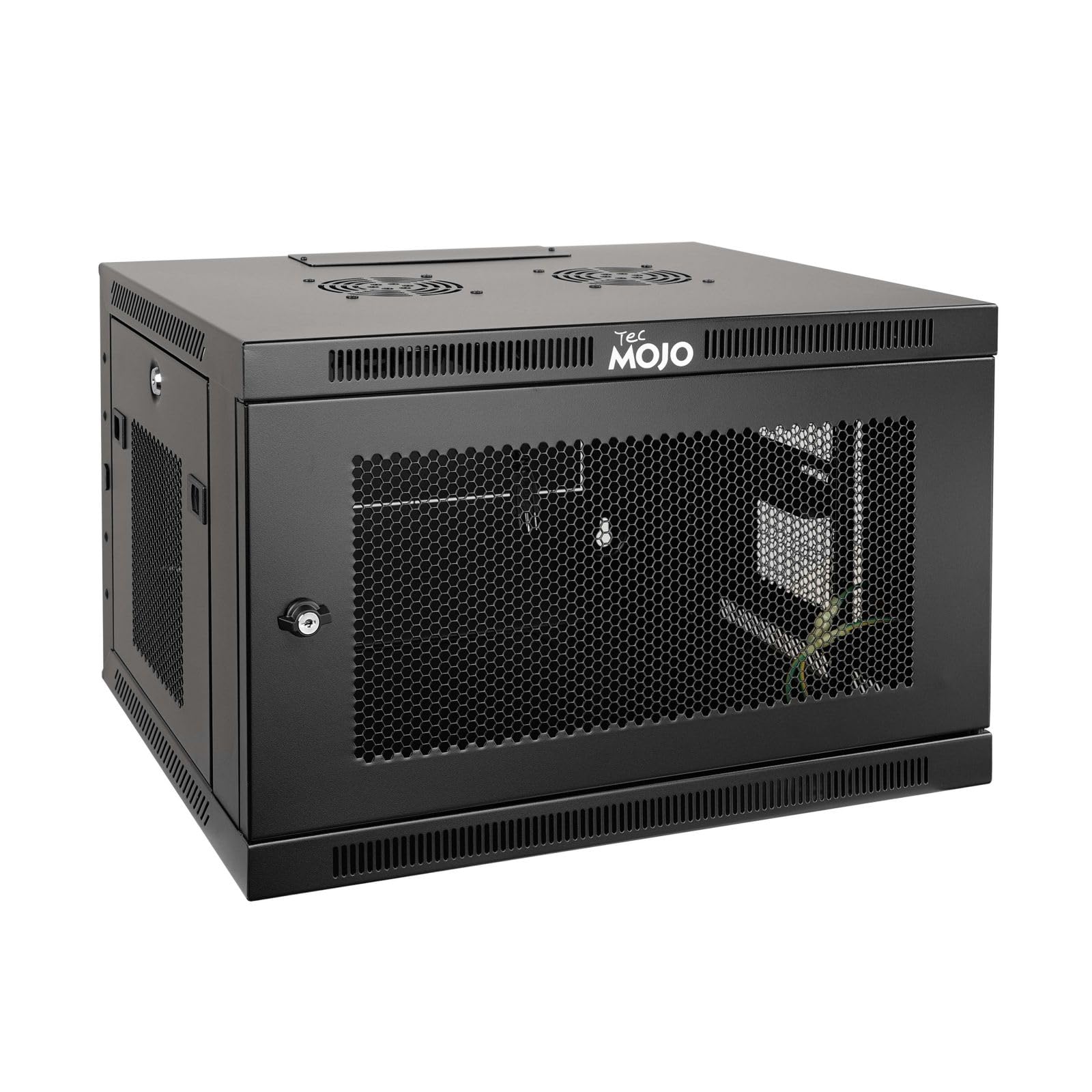 Tecmojo 6U Serverschrank Wandmontage – Abschließbar, Mit Glasfront & Kühlventilator