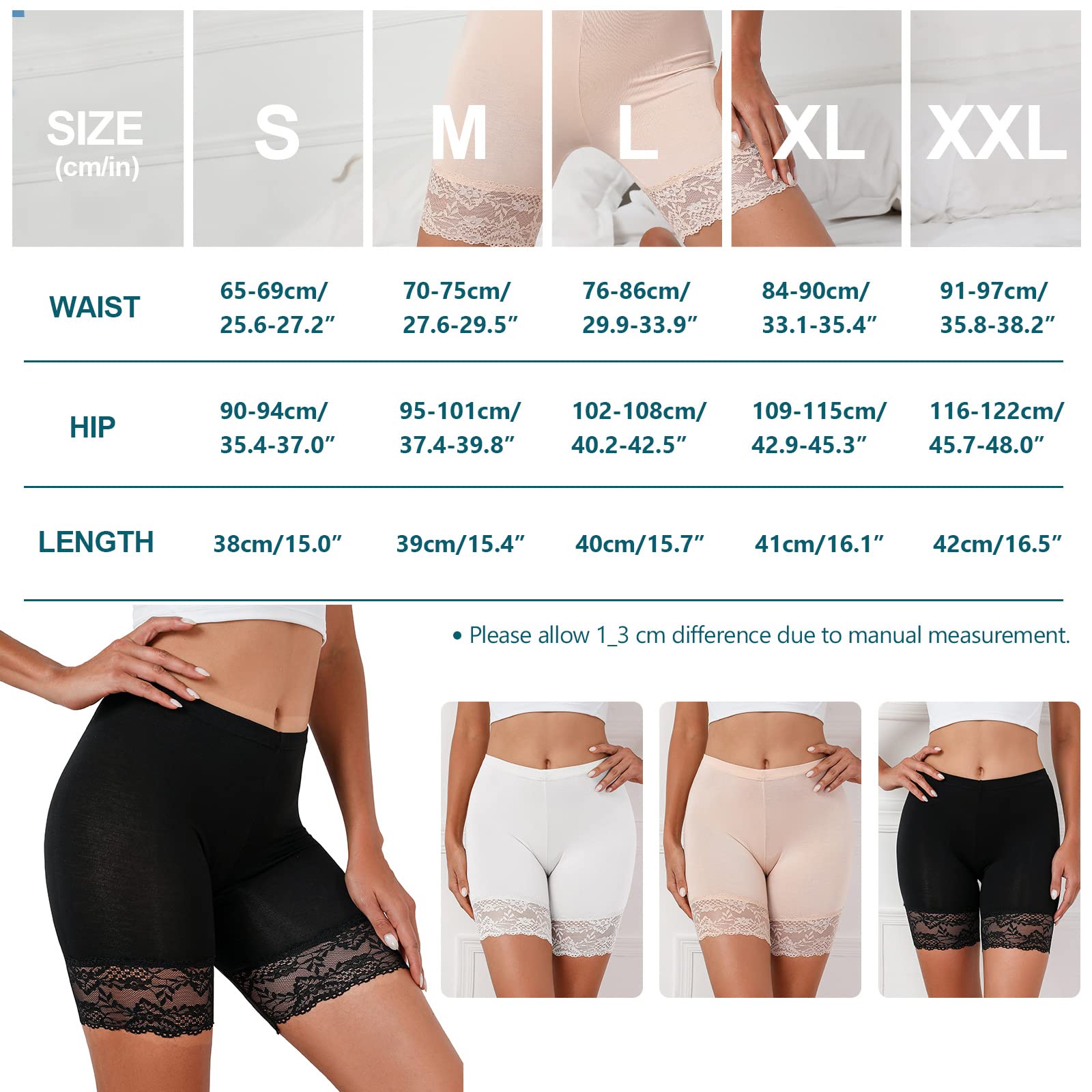 Tuopuda Braga para Mujer Boy Short Hipster con Encaje Largo Boxer Cintura Alta Algodon Shorts Pantalones Deportivas para Running Yoga