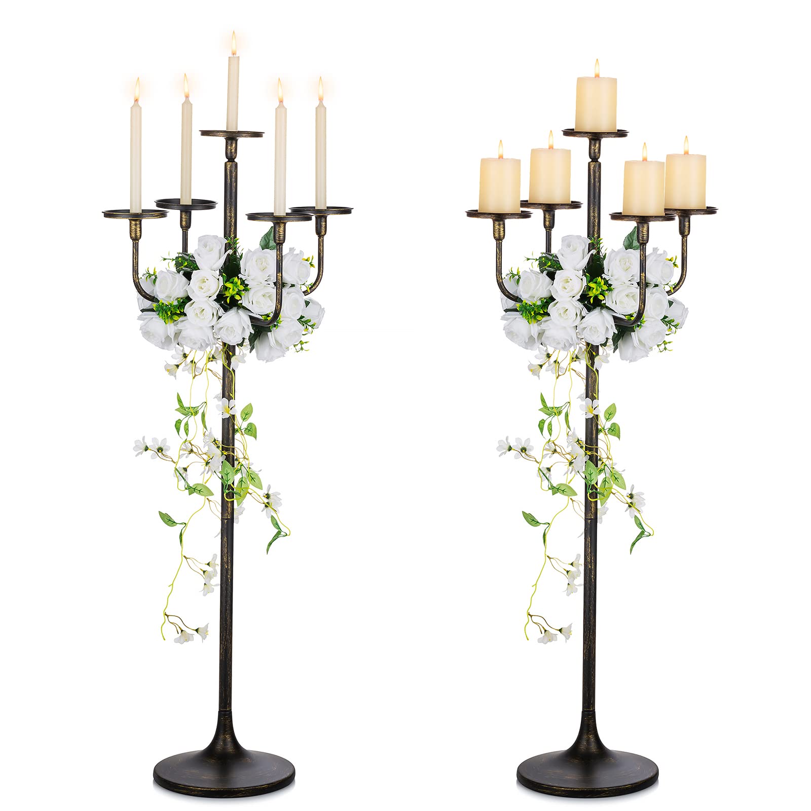 Zasiene Nero Retrò Portacandele Candelieri 4 Pezzi Portacandele In Ferro Battuto Candelabri Candelabro Nero Candeliere Porta Candele Natalizio Per Matrimoni Cene Decorazioni Per Feste