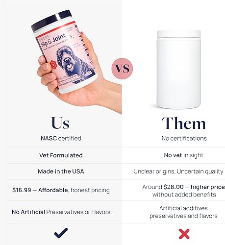 Miniatura 6 de Veterinary Formula Smart Vitality Suplemento para Cadera y Articulaciones para Perros con Glucosamina  Apoyo para Articulaciones de Perros,