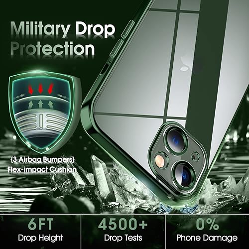 Miniatura 5 de Supdeal Funda transparente para iPhone 13 Mini, No amarilla Protección de cámara Prueba de caída de grado militar Funda protectora transparente a