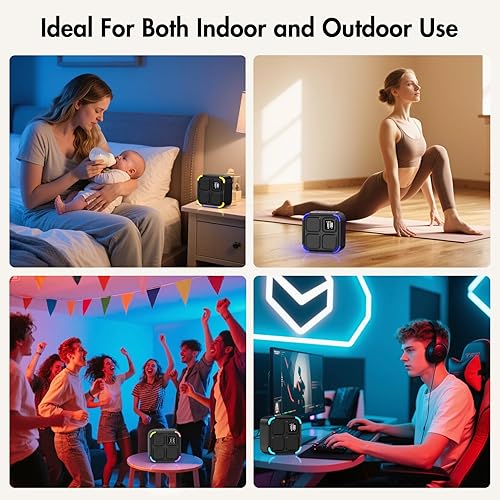 Miniatura 7 de Máquina de sonido blanco con 30 sonidos relajantes, temporizador, reloj despertador con altavoz Bluetooth con luces, máquina de sonido recargable