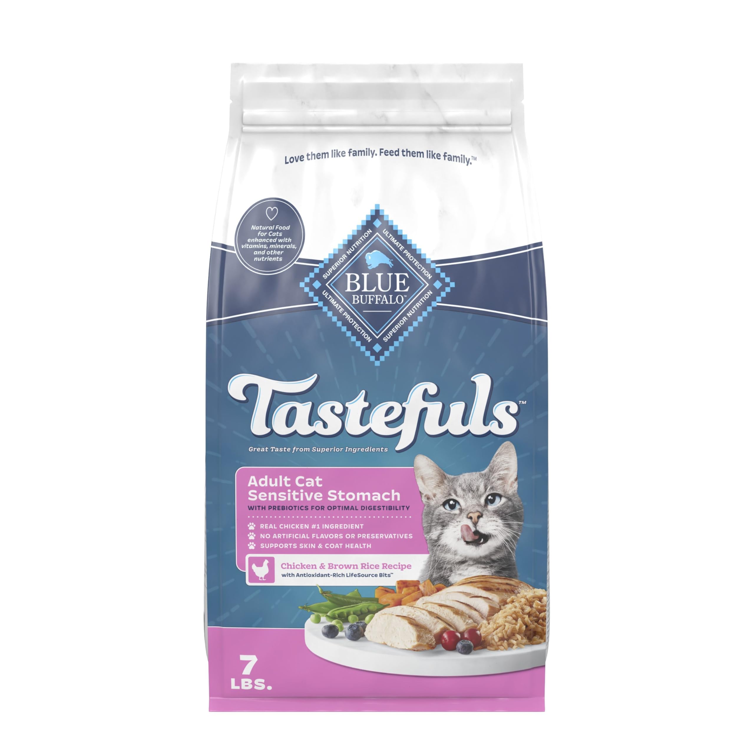 Blue Buffalo Tastefuls Adult Dry Cat Food Sensitive Stomach Formula
