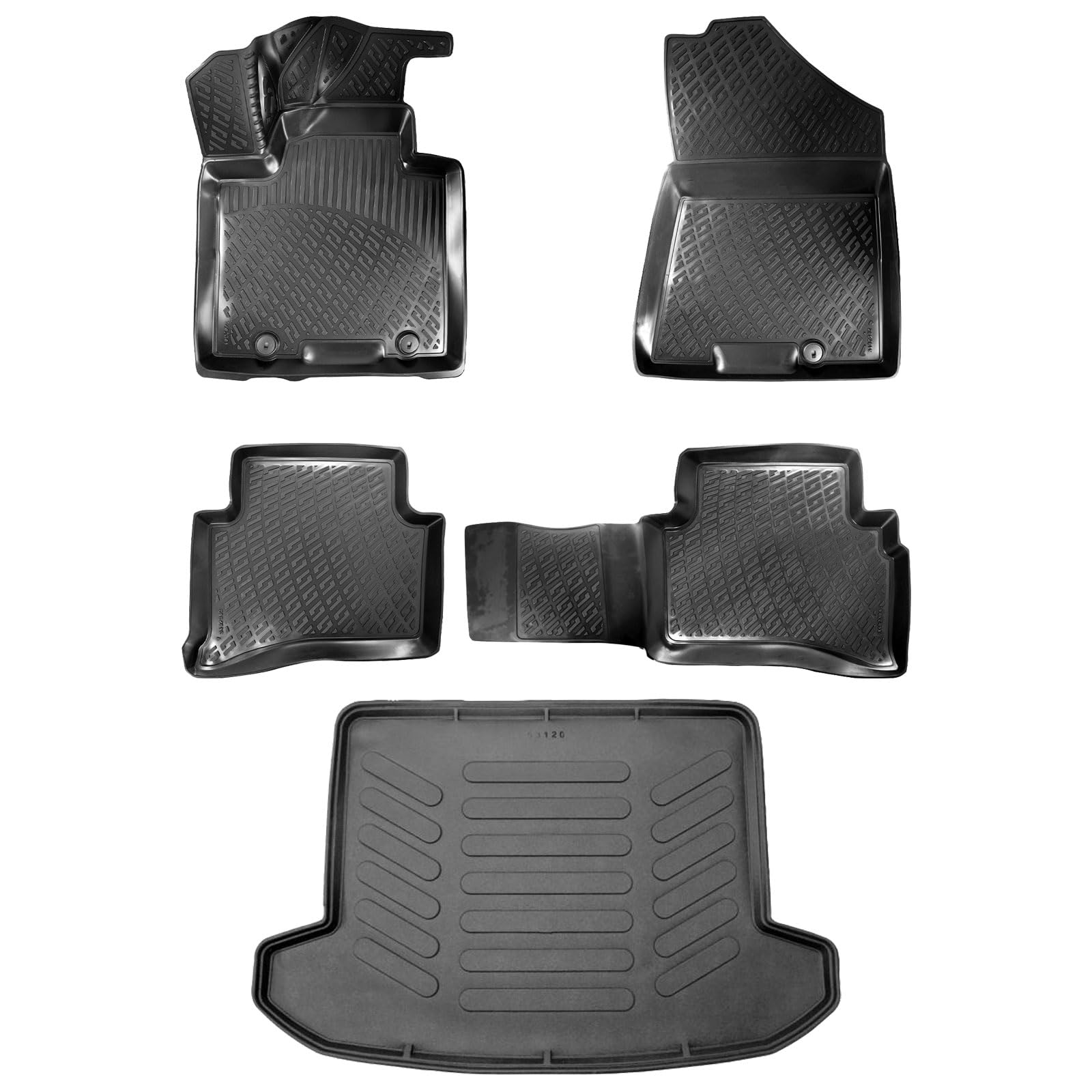 3D Auto Gummimatten & Kofferraumwanne Set für Hyundai Tucson III (3.Gen) Baujahr 2015-2020 | Hoher Rand Allwetter Auto Fussmatten I TPE Geruchlos rutschfest Fußmatten Zubehör Kofferraumabdeckung