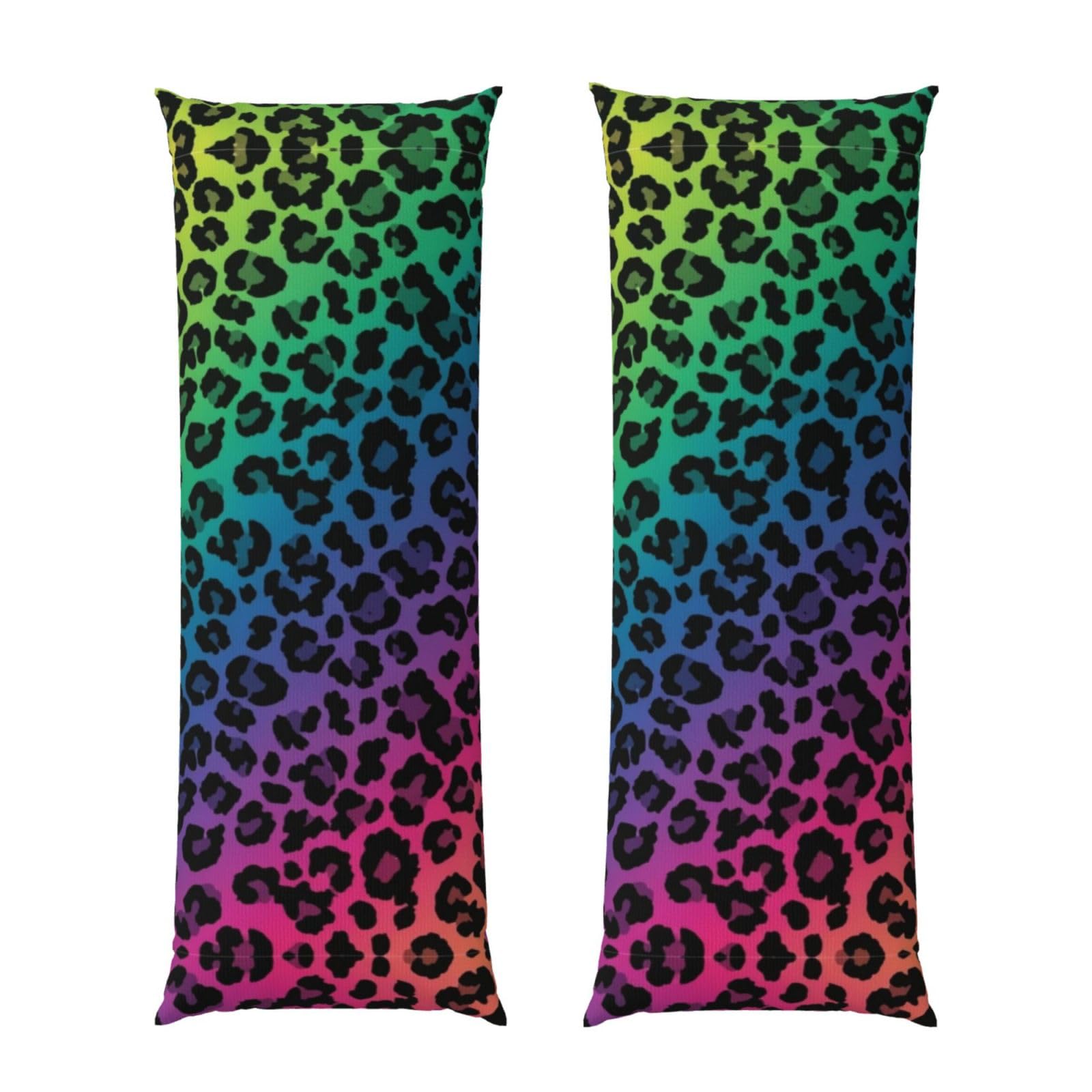Body Pillow Protector Cover 20x60 Rainbow Colorful Cheetah Leopard Print, Soft Microfiber Pillowcase with Zipper, Wrinkle Shrinkage Resistant, for Bed Couch Sleeping