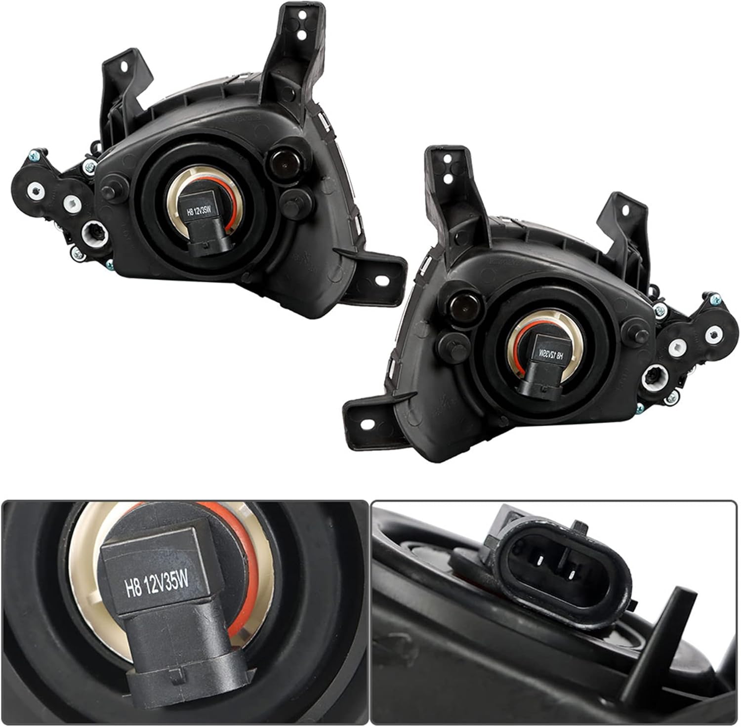 munirater 2-Pack Bumper Fog Lights Driving Lamps w/Trim & Cover Assembly Driver & Passenger Side Replacement for 2016-2018 Hyun-dai Tucson