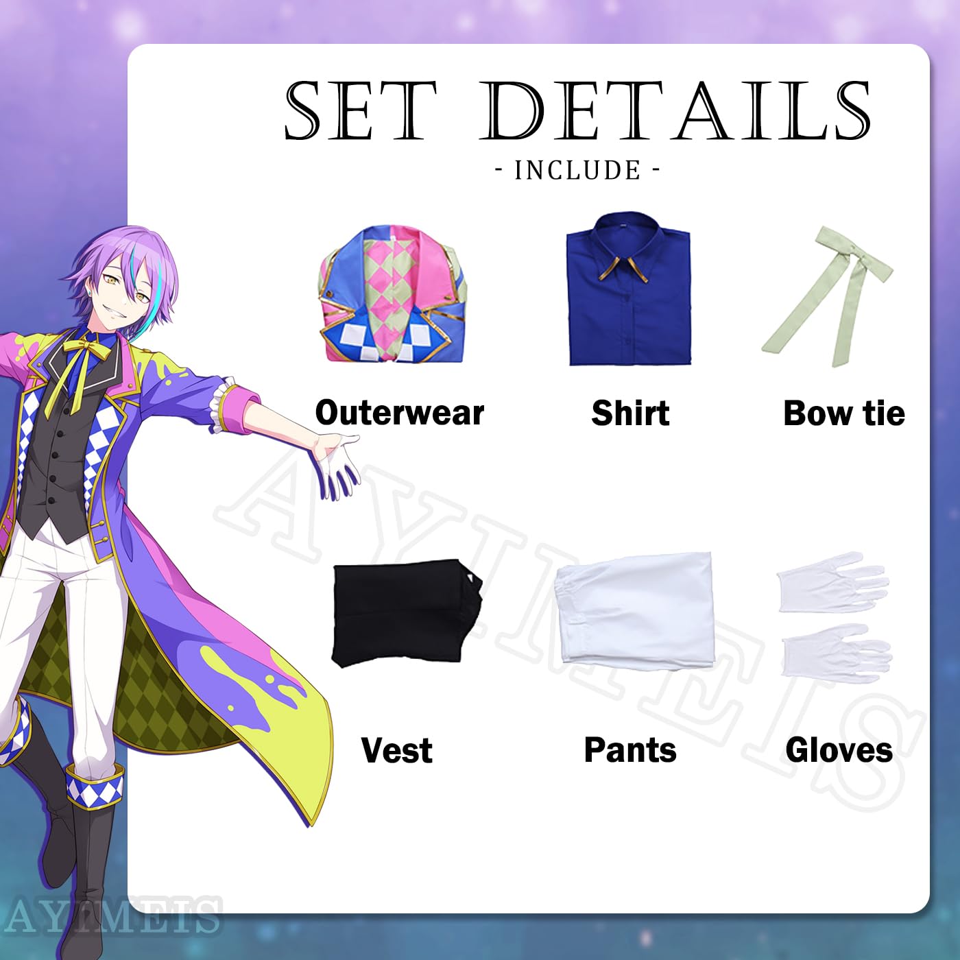Project Sekai Cosplay Costume Kamishiro Rui Cosplay Outfit Personaggi del Gioco Rui Kamishiro Uniforme Natale Halloween Carnevale Party Stage Performance Anime Costume Adulti
