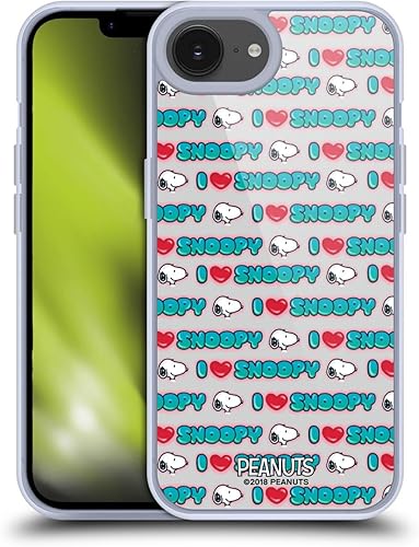 Vista 189 de Head Case Designs Funda de gel suave con licencia oficial de Peanuts I Love Pattern Snoopy Boardwalk Airbrush compatible con Apple iPhone 15