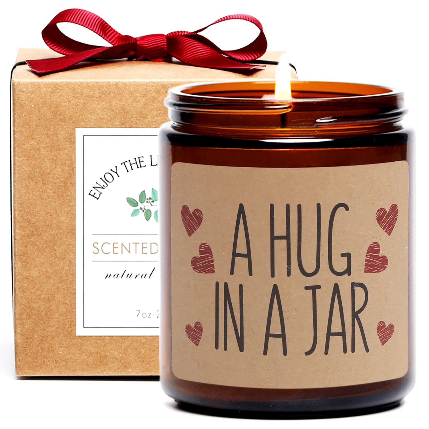 Fund Amlight Women's Hug Br Thinking Of You Gift, A Hug In A Jar Scented Soy Candle, Inspirational Positive Wishes Encouragement Present Get Well Soon, Condolence, Relaxing, Divorce Gifts For Friends Daughter Neighbour