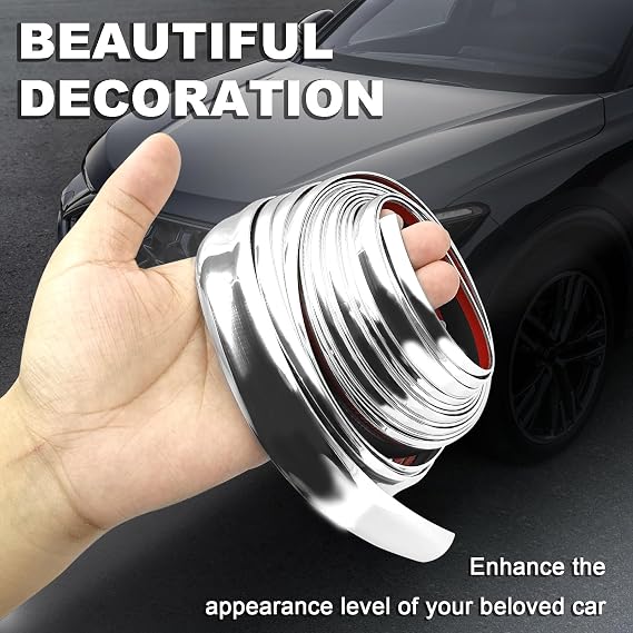 16.4Ft Chrome Trim Molding 1 Self-Adhesive Universal Car Strip