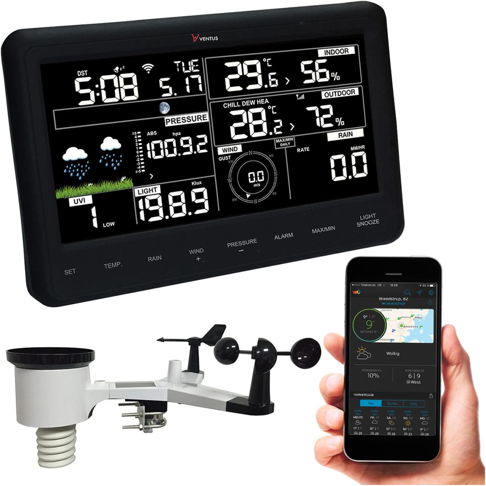 Ventus W830 – Professional WiFi Weather Station