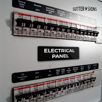 Electrical Panel Sign, Durable ABS Plastic with Full Adhesive Backing, Sign for Door or Wall, 2x6