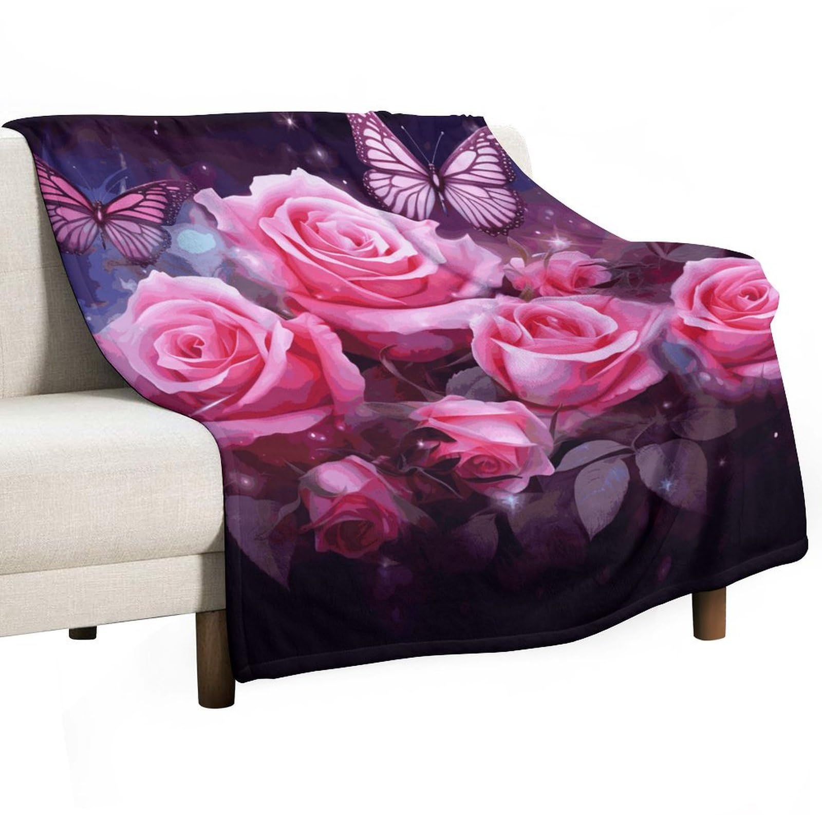 Couverture polaire super douce et légère pour canapé et lit rose
