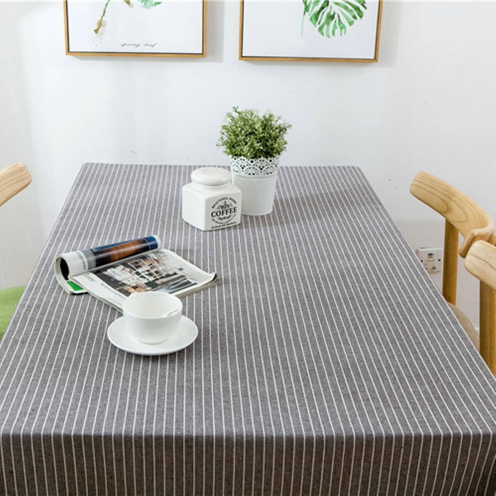 Tovaglia Decorativa Rettangolare 100x160 cm in Cotone per Cucina 2-4 posti con Motivo a Righe 40x62 Pollici (Larghezza x Lunghezza)