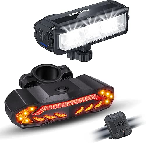 ONVIAN 2000 Lumen Bike Headlight Rechargeable Bike Light Front and