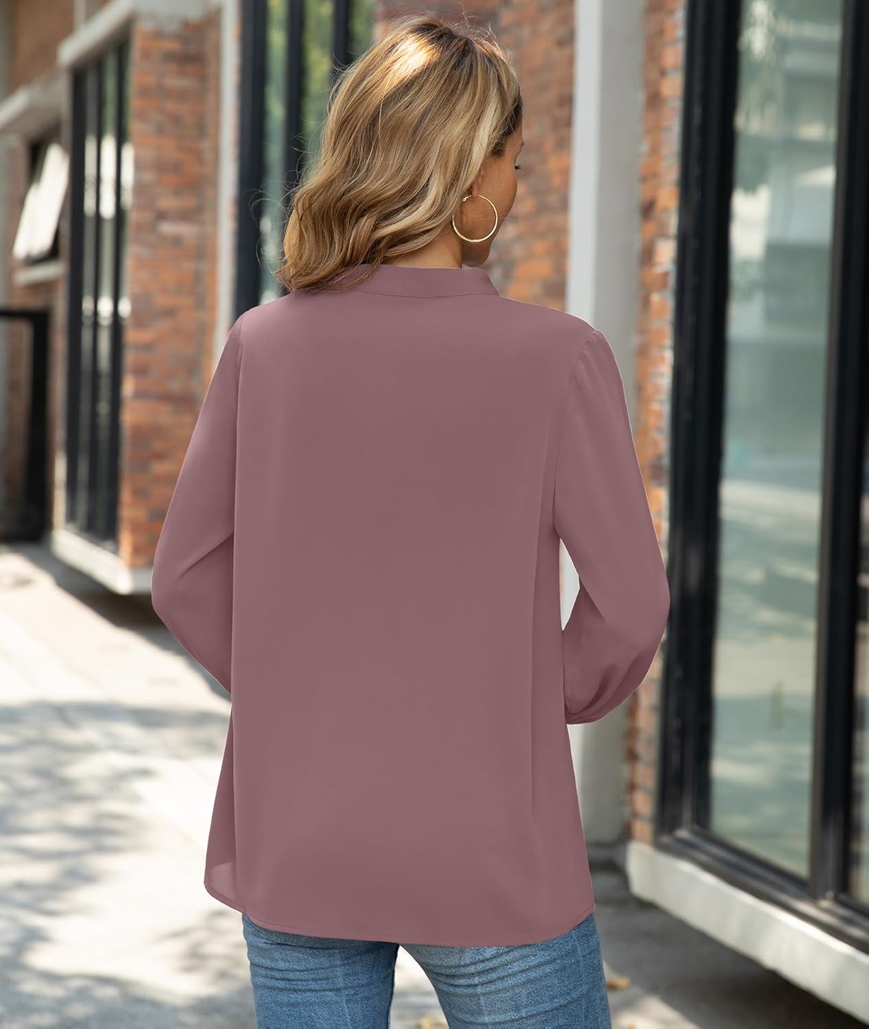 CZYINXIAN Womens Dressy Chiffon Blouse Business Work Casual Tie Neck Shirt Tops - Image 4