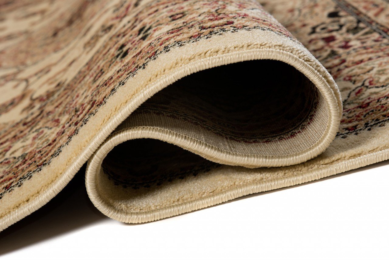 Tapiso YESEMEK klasyczny dywan z krótkim włosiem, orientalny dywan, wzór kwiatowy, wzór i bordiura w kolorze kremowo-beżowym, elegancki barokowy design, do salonu, Ökotex 160 x 220 cm