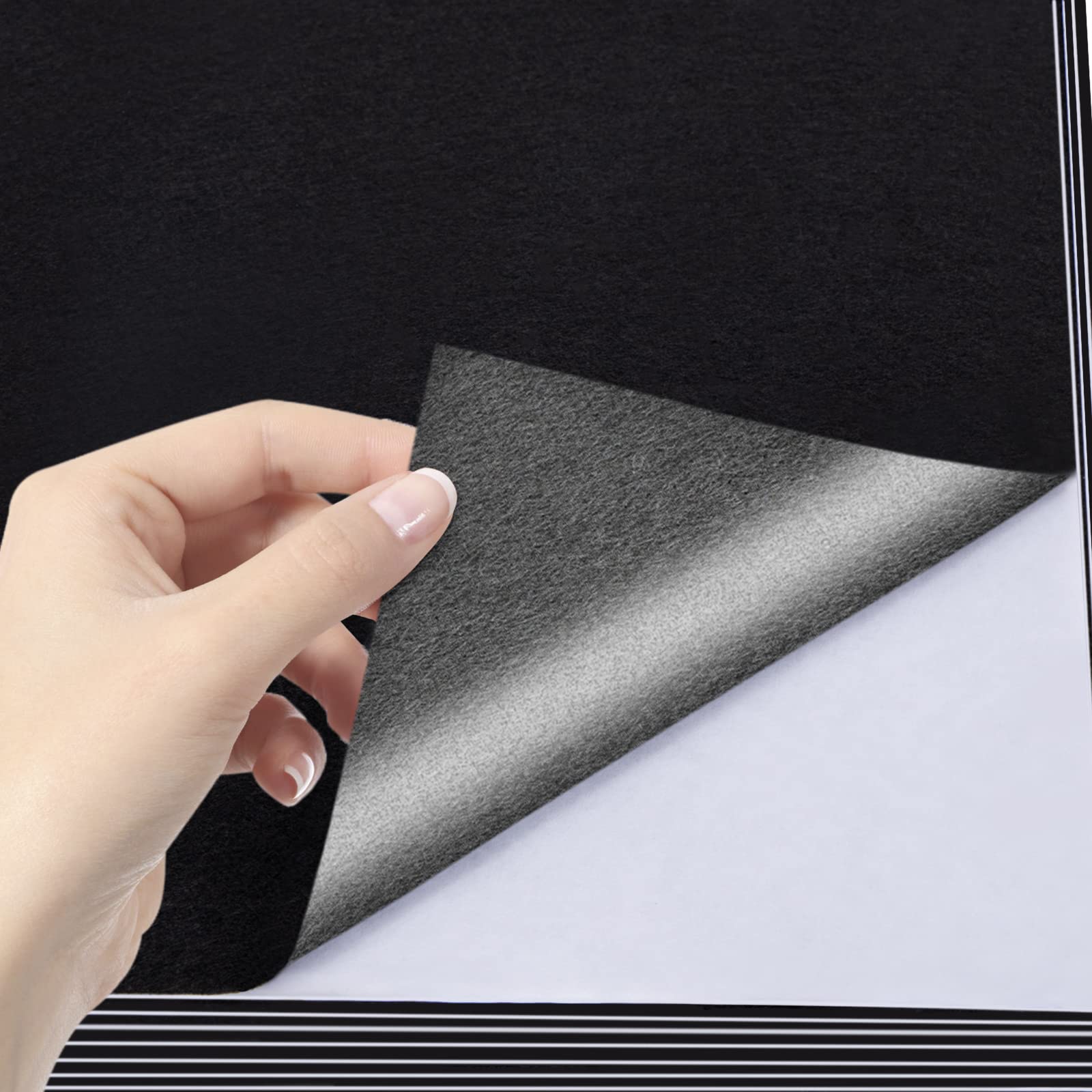 10 Fogli Feltro Autoadesivo Nero - 20.5x30cm, Spessore 1mm, Per Artigianato, Protezione Mobili, Fai-Da-Te - Foto 10