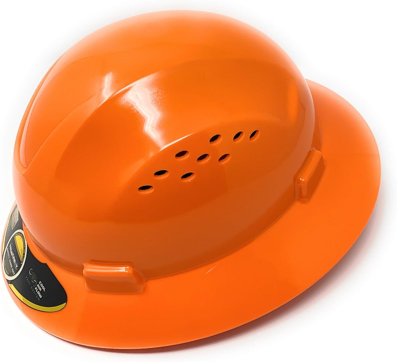 TRUECREST/HDPE Orange Full Brim Hard Hat with Fas-trac Suspension