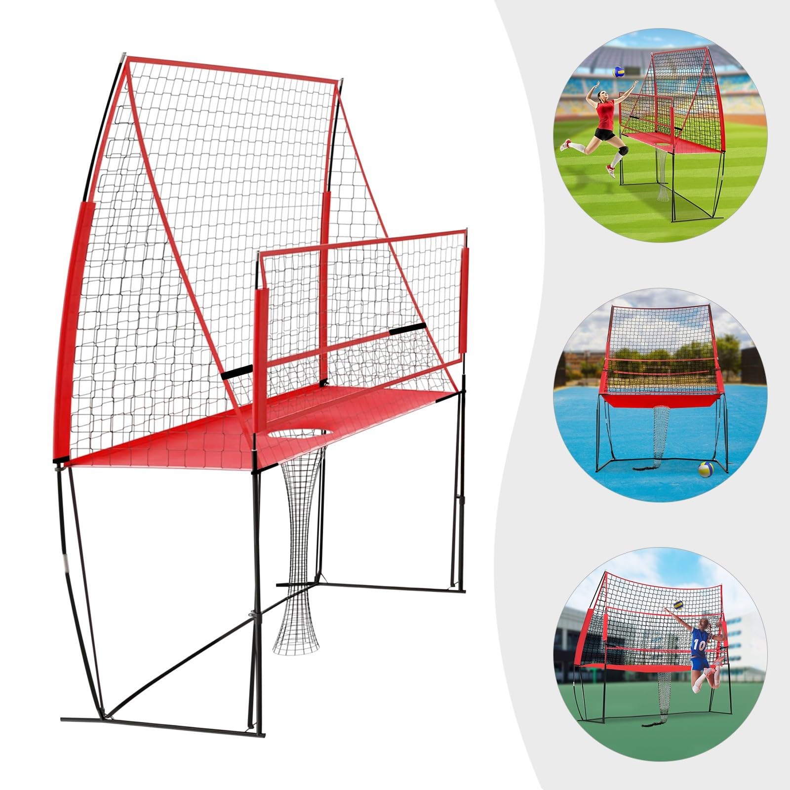 Red de voleibol, red de voleibol, bádminton, red de tenis para jardín, exterior, ajustable, red deportiva con bolsa de transporte para voleibol, bádminton y tenis, fácil montaje para casa y escuela
