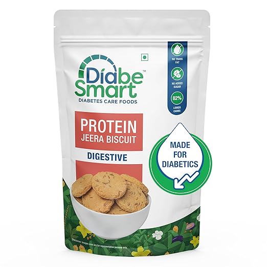 Diabetic Jeera Biscuits (200g) | Sugar Free Biscuits for Diabetic | No Maida Digestive Biscuits with Ayurvedic Ingredients | Zero Sugar Diabetic Cookies | Healthy Diabetic Snacks