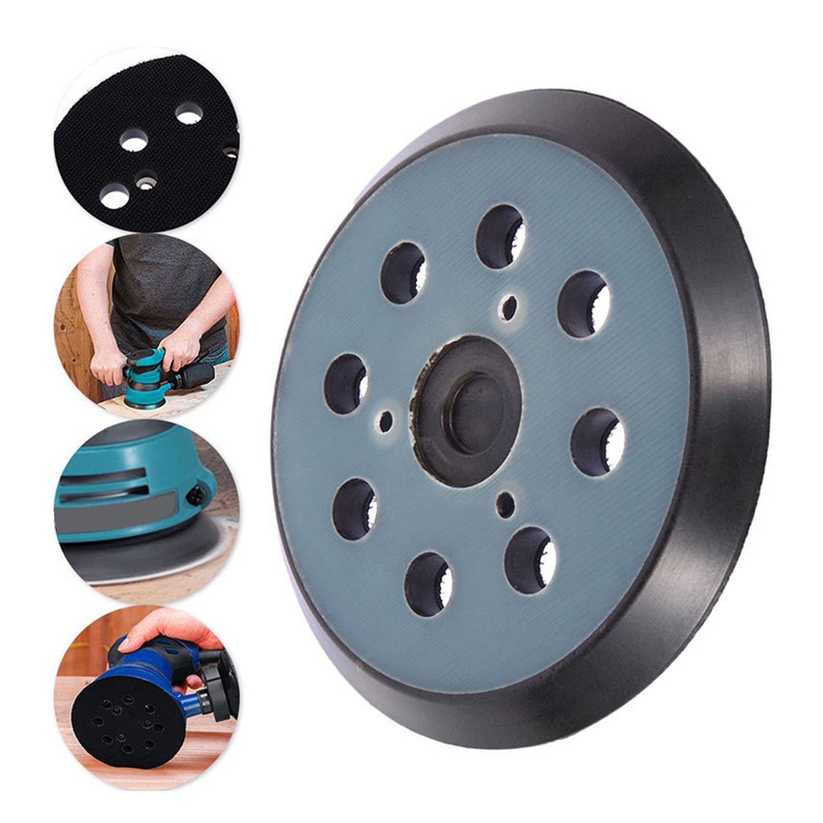 Discos de Lijado con Gancho y Bucle de 5 Pulgadas, Almohadilla de Lijado ABS de Buena Viscosidad, 120mm para Disco de Pulido Eléctrico