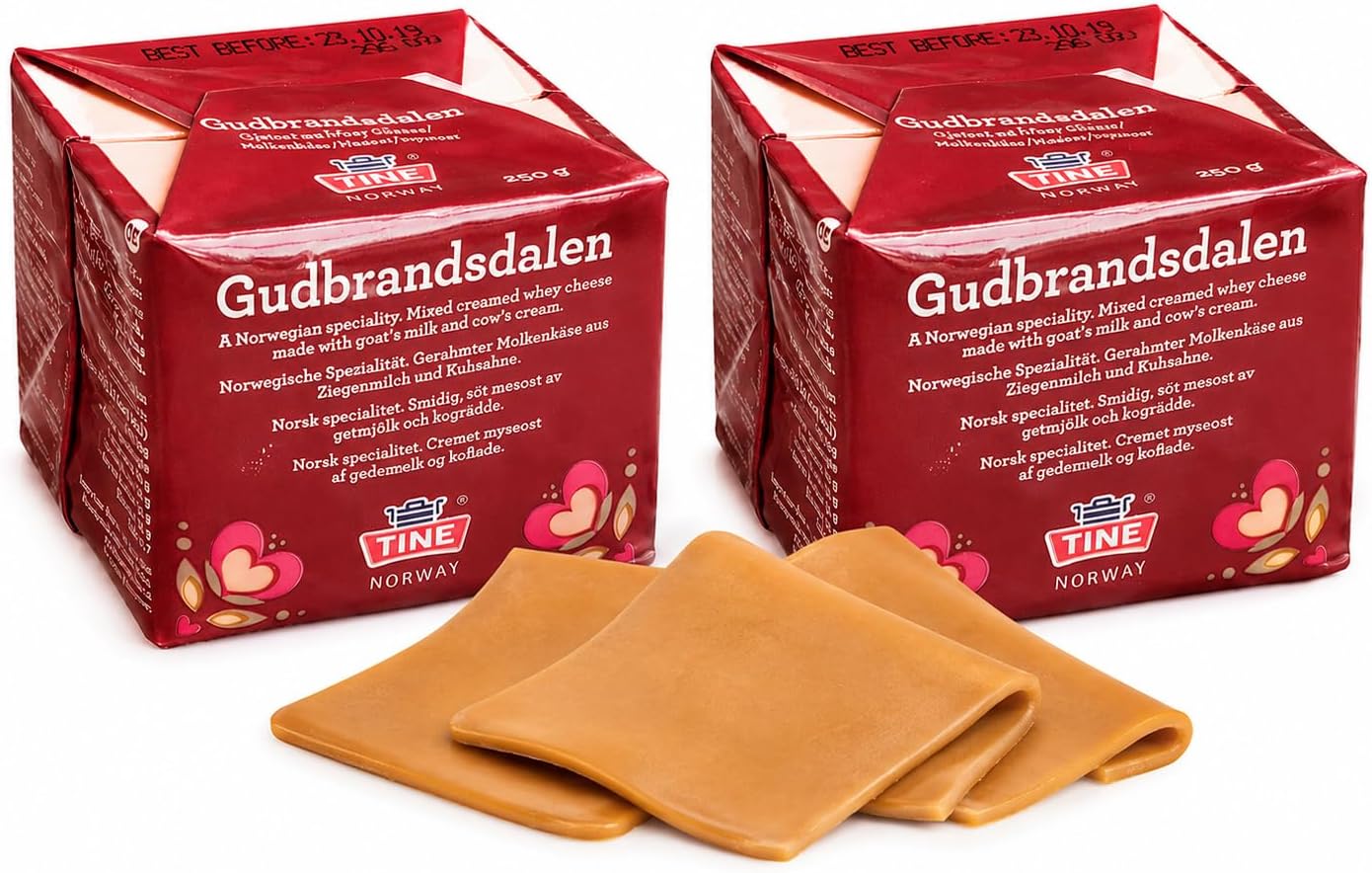 Gjetost Norwegian Brown Cheese Two x 250g (500g) from GREAT BRITISH TRADING