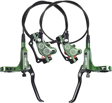 ThinkTop Bike 4 Piston Hydraulic Disc Brake, CNC Machining MTB Bicycle Oil Pressure 4 Piston Driving Brake Caliper, Left Front 800/Right Rear 1400mm