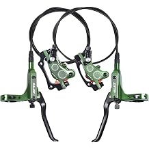 ThinkTop Bike 4 Piston Hydraulic Disc Brake, CNC Machining MTB Bicycle Oil Pressure 4 Piston Driving Brake Caliper, Left Front 800/Right Rear 1400mm