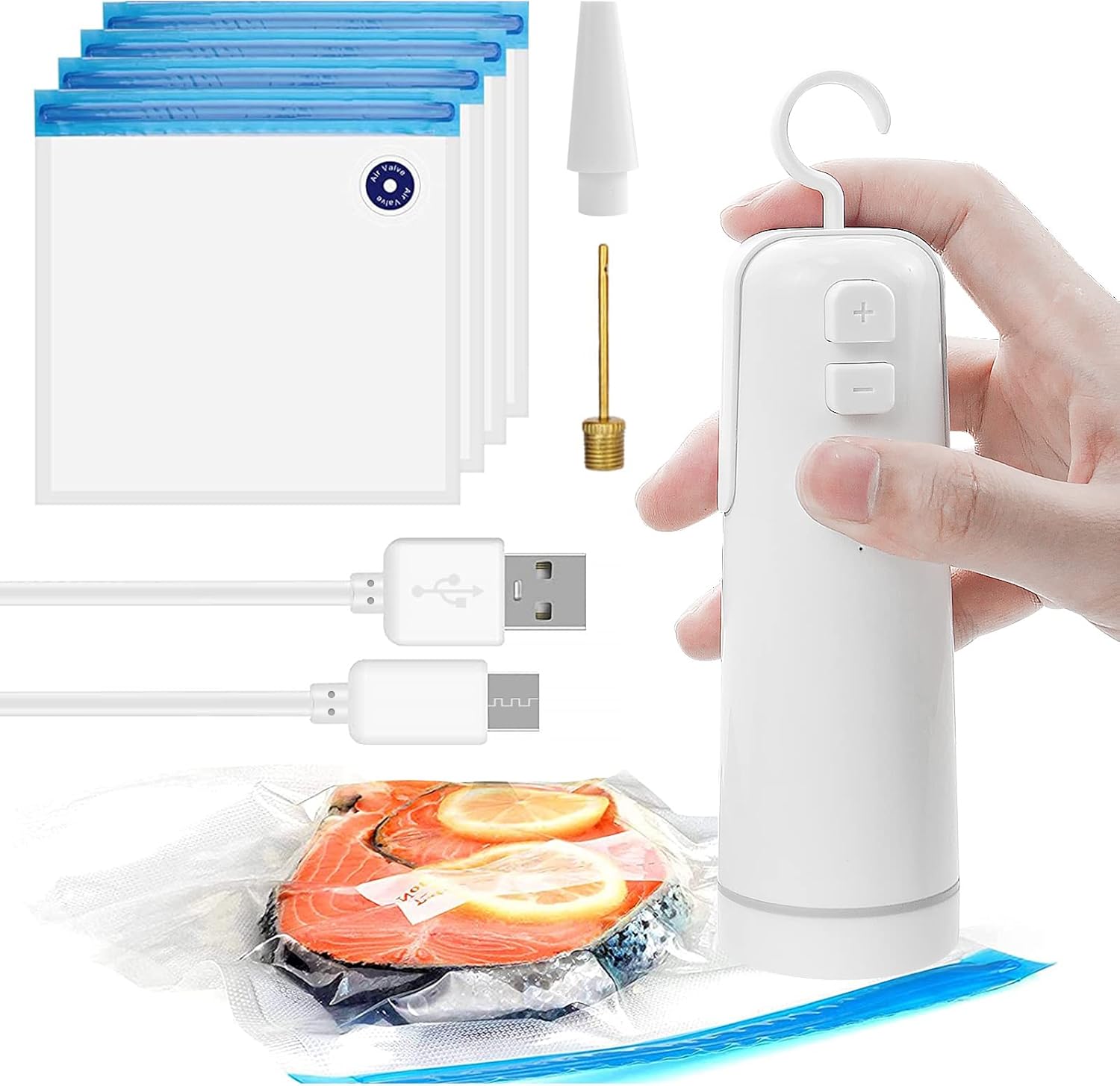 4 in1 Portable Vacuum Sealer For Food Balloon Basket Ball