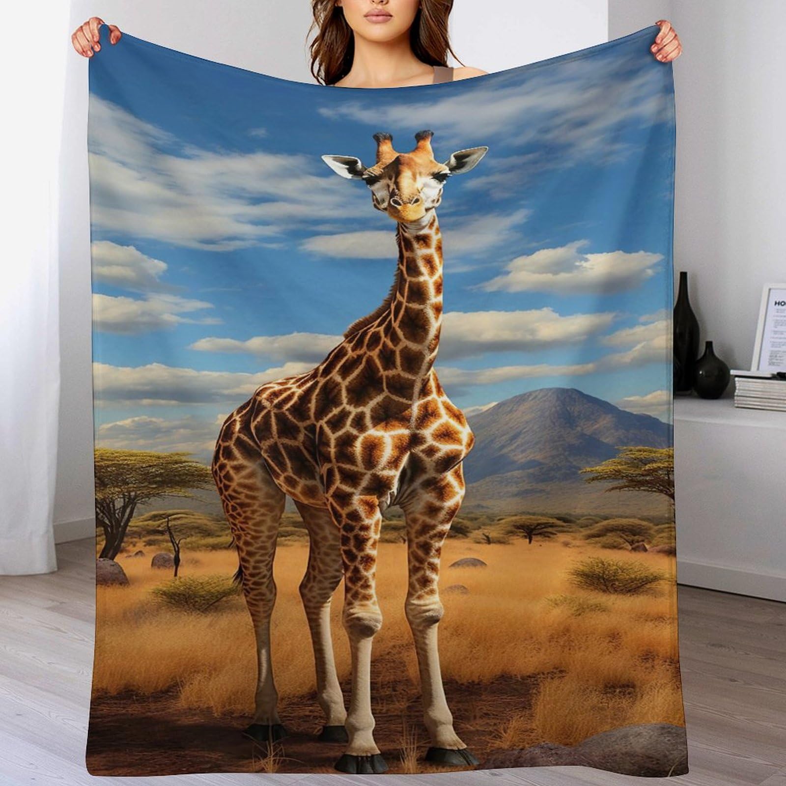 Plaid couverture flannel girafe de qualité supérieure