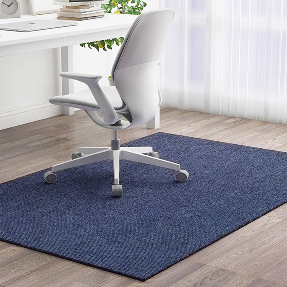 Odot Large Office Chair Mat for Carpeted and Hardwood Floor Protector, Non-Slip Computer Gaming Rolling Chair Desk Mat Multi-Purpose Protection Carpet for Home Wooden Floors (Navy,90x150cm)