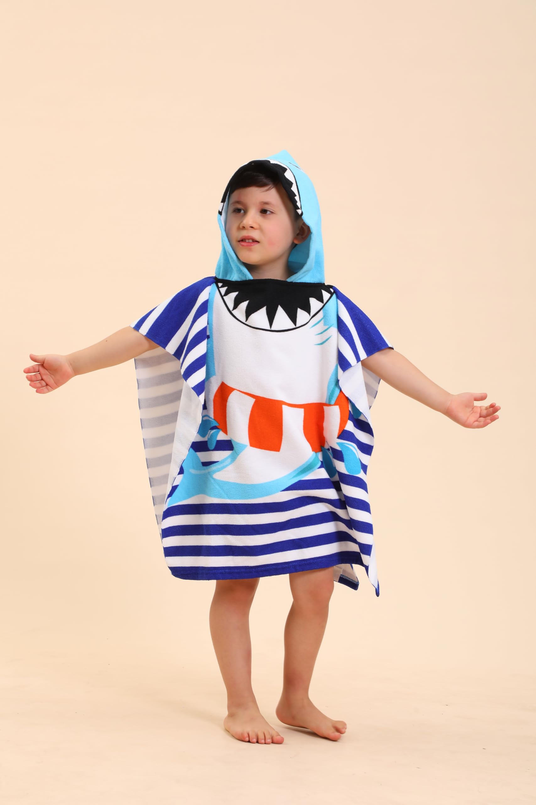 Toallas con capucha de tiburón para niños, poncho, toallas de playa para niños, toallas de playa para niños/niñas, toallas de natación, toallas de baño, toallas de baño, toallas de piscina para niños
