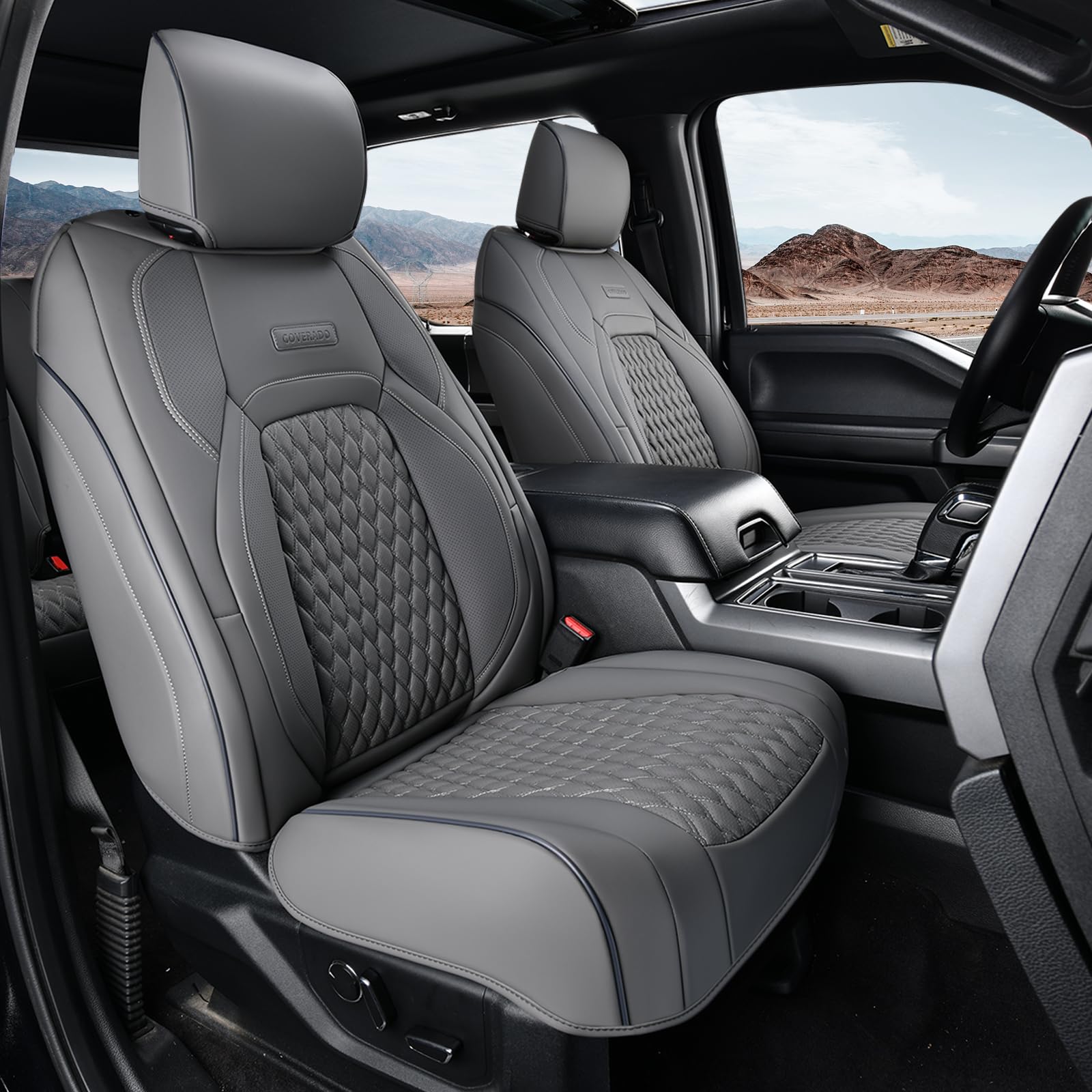 Coverado Tundra Seat Covers Full Set, Leatherette Seat Covers Fit for Toyota Tundra 2007-2013 2022 2023 Waterproof Car Seat Cover Seat Protector