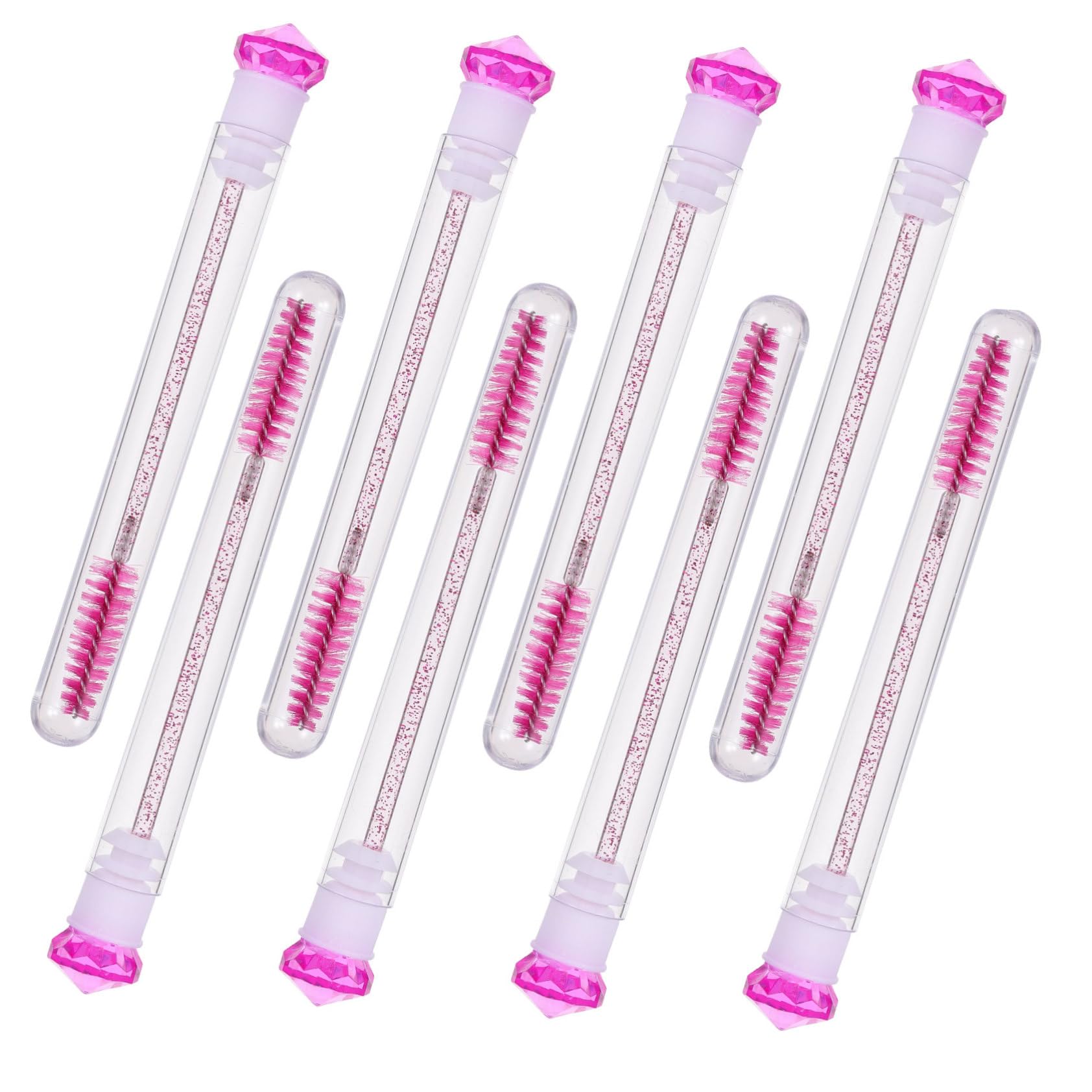 Housoutil Mascara Brush Comb Eyelash Brush Set 8pcs Alicator Brushes Portable Easy for Eyelash Mascara Applicati