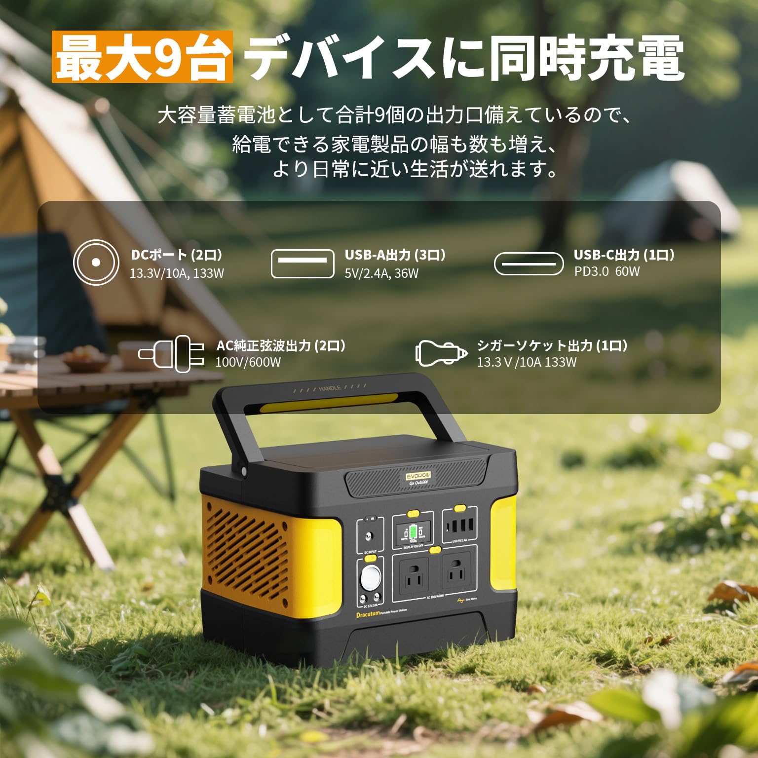 Amazon.co.jp: Evopow ポータブル電源 リン酸鉄 大容量 515Wh