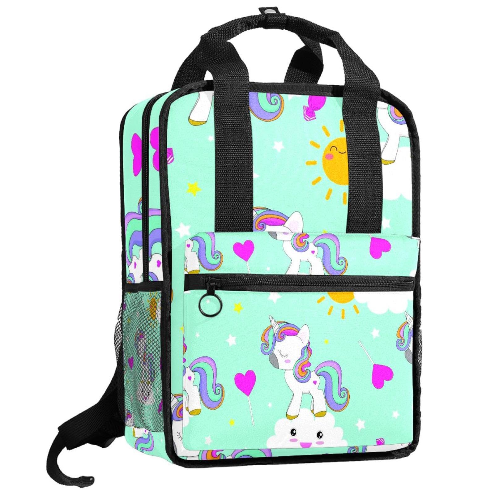Sac à dos licorne multicolore avec sangles ajustables pour un style unique - 8