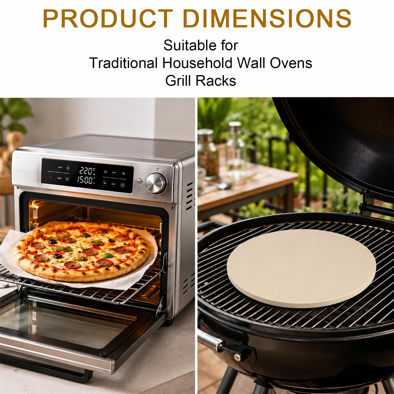 Pierre à pizza de 33 cm / 13in pour four Breville BOV800 BOV845