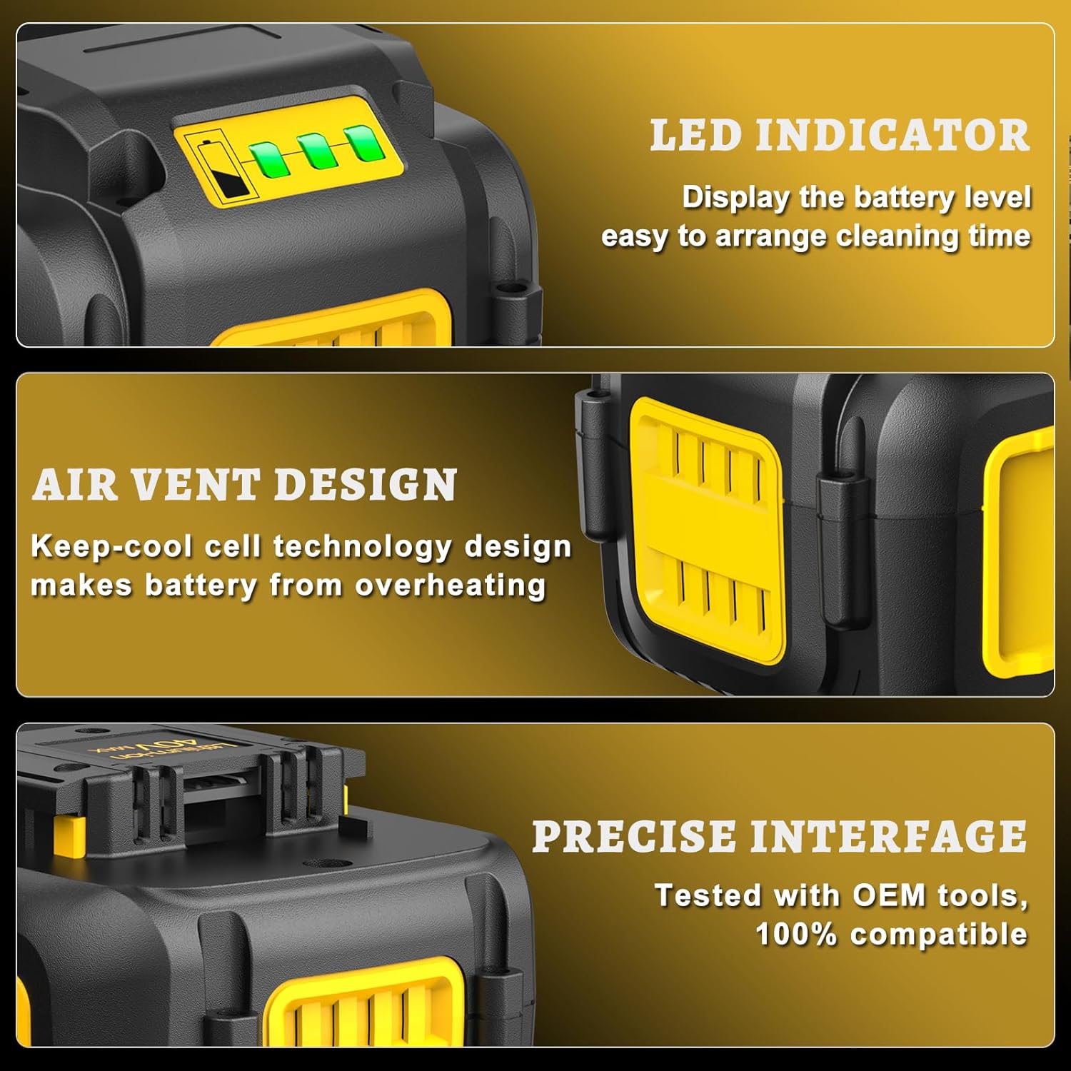 5.0Ah Replacement for Dewalt 40V Battery DCB404 DCB406 DCB407 40Volt MAX Lithium Batteries