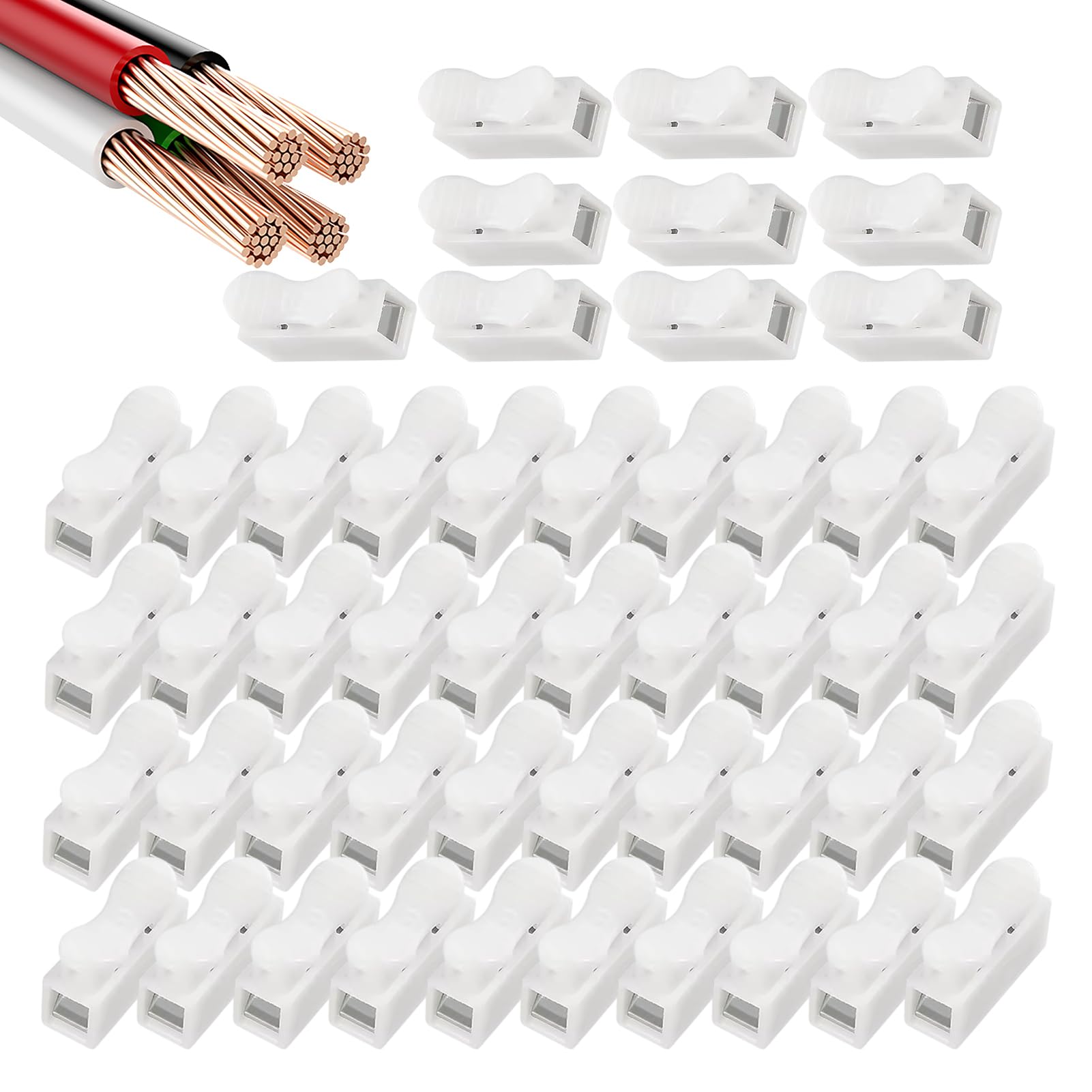 Connettori Per Cavi Elettrici 50 Pezzi Isolati Compatti Multifunzionali | Morsetti elettrici a connessione rapida per Principianti, Esperti, , Motori, Elettrodomestici e Quadri