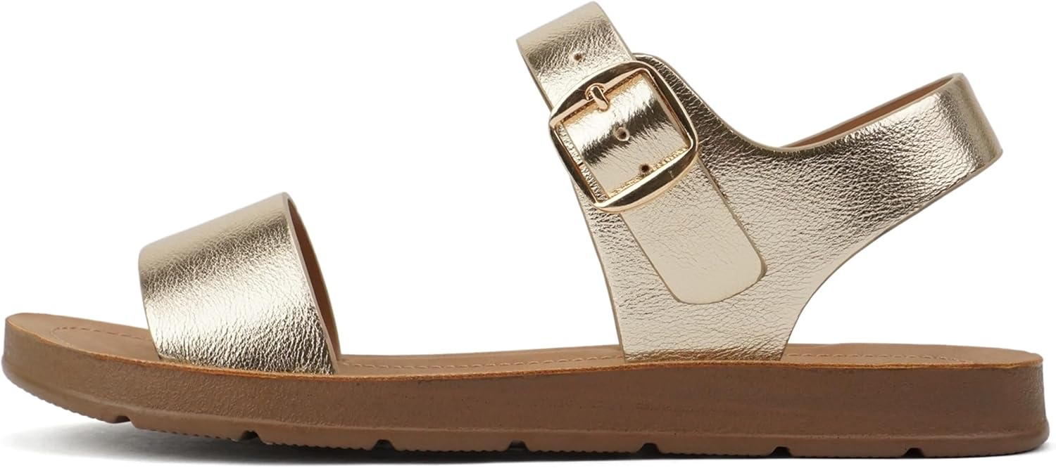 Soda PLENTY ~ Women's Strappy Ankle Wrap Buckle Fashion Flat Sandals