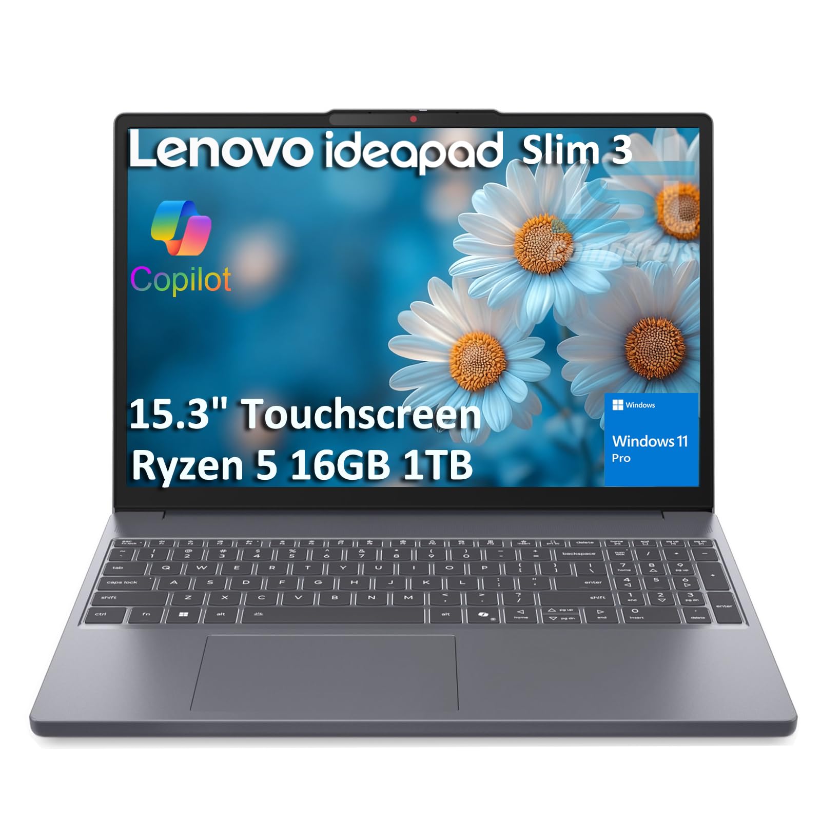 Amazon.com: Lenovo IdeaPad Slim 3 Touchscreen Laptop (15.3