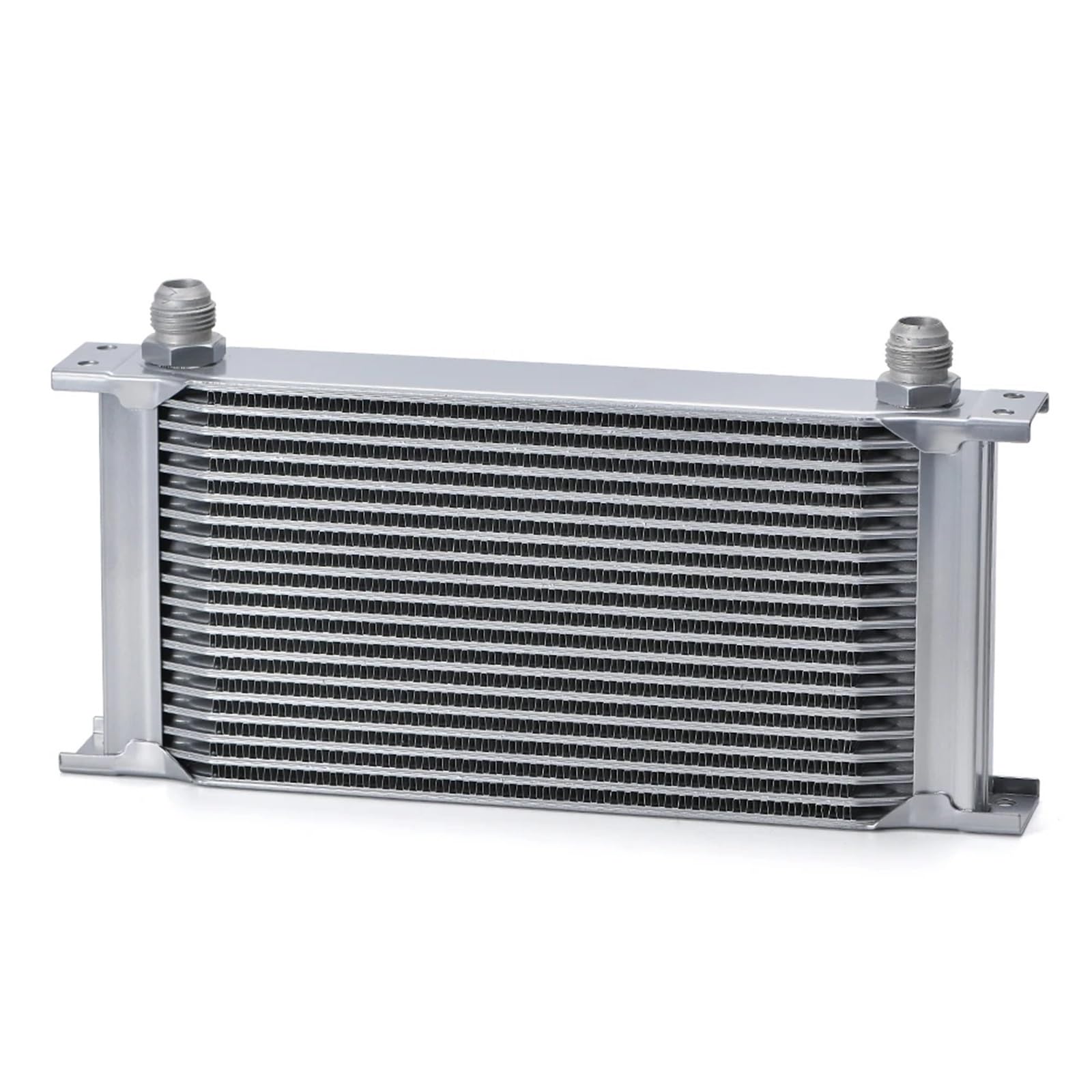 19 Row Universal British Type Aluminum Engine Transmission Oil Cooler with 10AN Female to 8AN 6AN Male Adapter LZ7019 Transmission Oil Cooler(White)