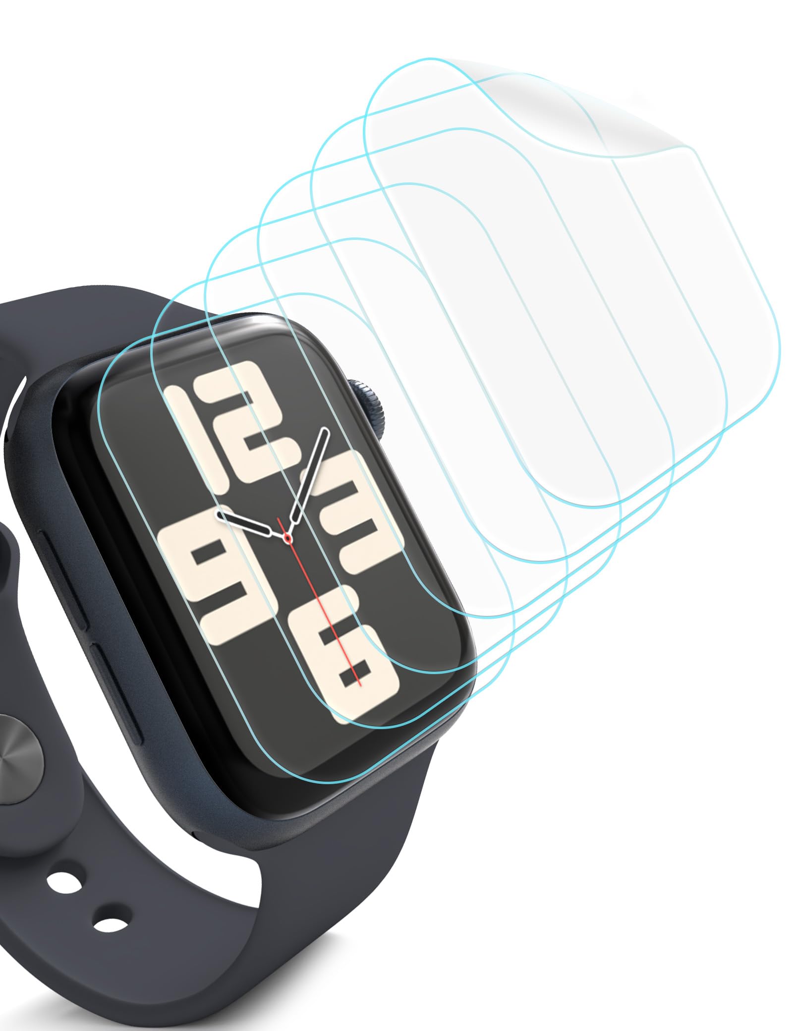 for Apple Watch Screen Protector 44mm (6 Pack) Self-Healing TPU Flexible Film Cover for Apple Watch SE Series 6 5 4 44mm, Anti-Bubble, HD Ultra-Thin, Easy Installation