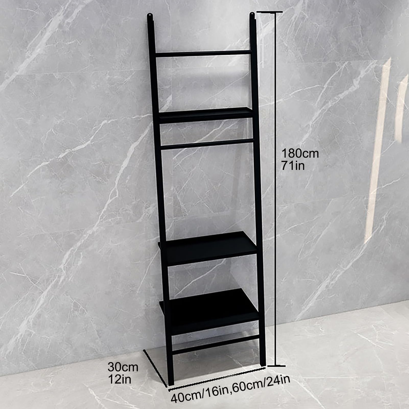 Scaffale portaoggetti in metallo a 3 ripiani, organizer mobile per bagno, cucina e soggiorno, espositore compatto per piccoli spazi (nero, 40 cm)