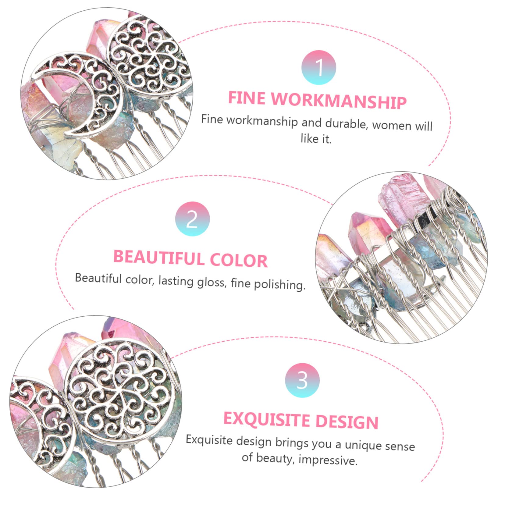 FRCOLOR 3 Stk Mutter Silber 20 Zahn Haar Kamm Kristall Haar Seitenkamm Hochzeitshaarschmuck Für Bräute Haarschmuck Für Frauen Handgemachter Kamm Kupferkabel Brautjungfer Zubehör
