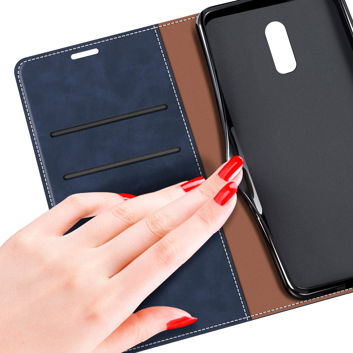 Custodia Mumbi Per OnePlus 6T - Trasparente Nero - Sottile E Protettiva - 2