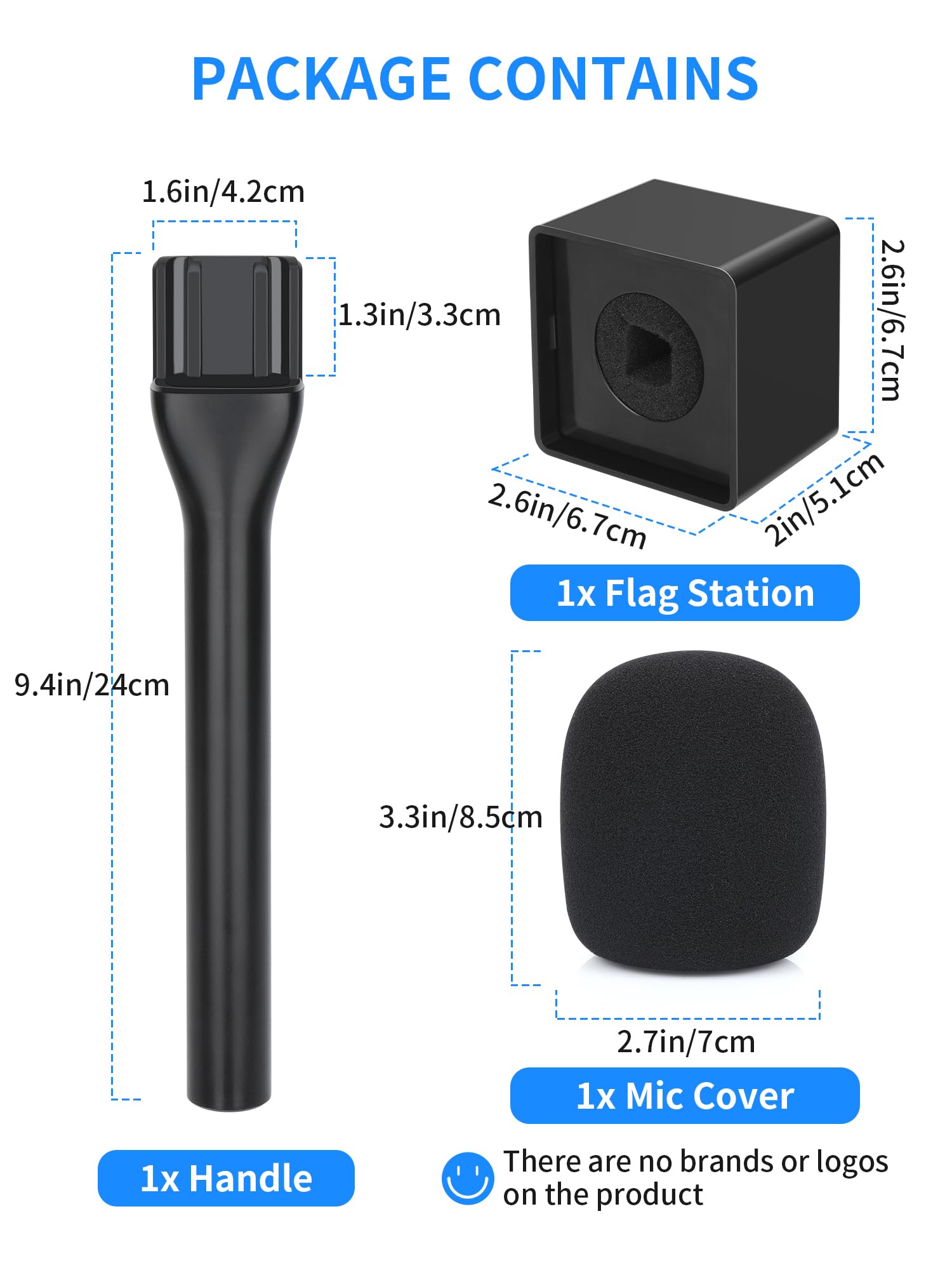 YOUSHARES Poignée Micro DJI - Interview Adaptateur de Micro Main sans Fil, Support Micro Cravate pour DJI Mic 2, Rode Wireless GO II, Wireless Me/Pro avec Bonnette Micro, Handle Mic pour Interview