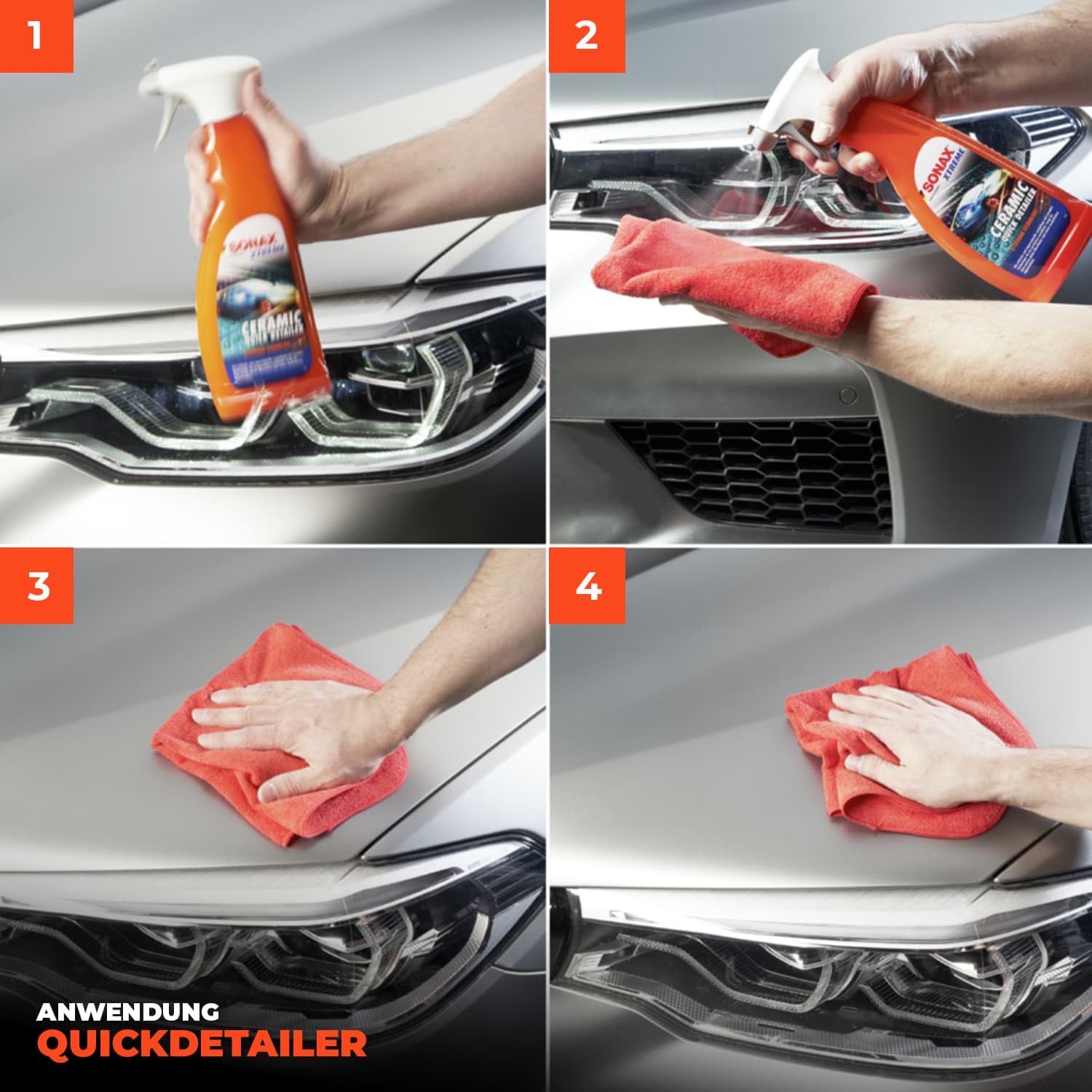 Versiegelungs Set: SONAX XTREME Ceramic SprayVersiegelung 750ml + Ceramic QuickDetailer 750ml + Ceramic ActiveShampoo 500ml – Versiegelung, Pflege & Finish im Set inkl. Zubehör
